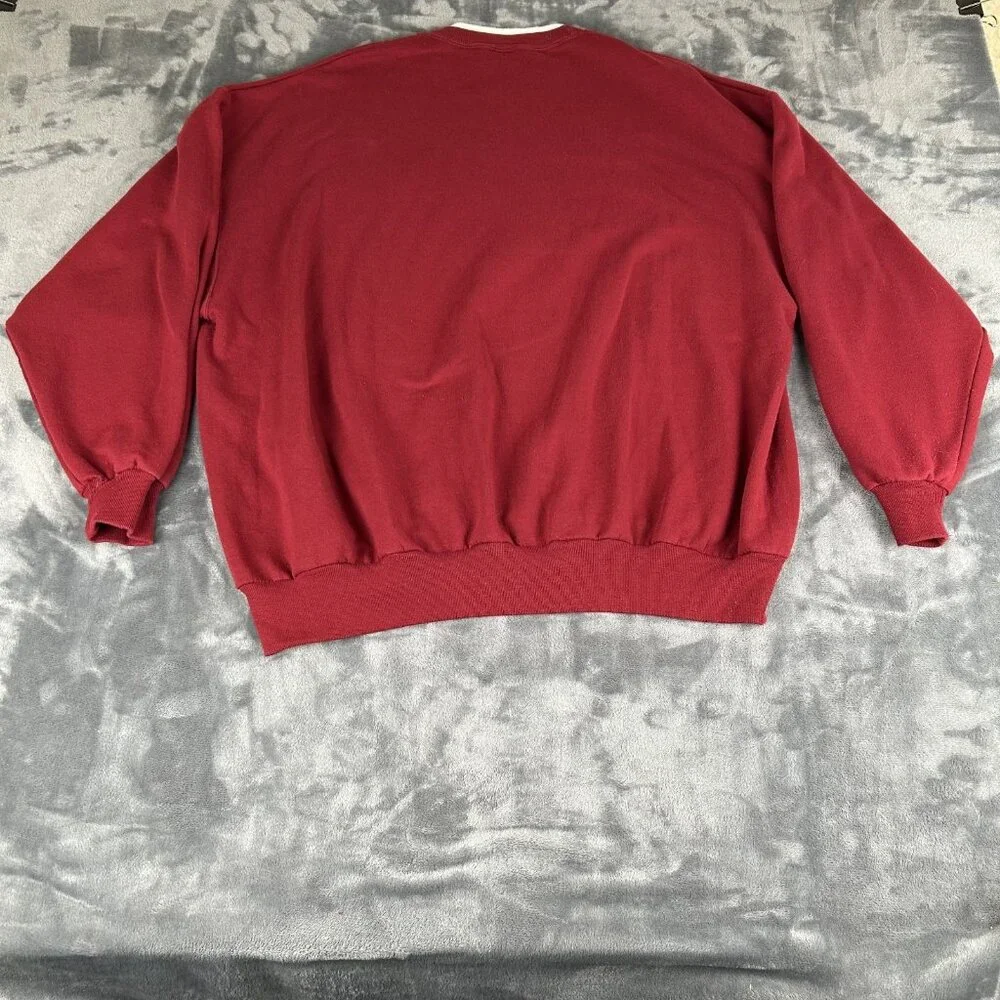 Vintage Top Stitch by Morning Sun Sweatshirt Size 2X Red Snowman Grandma Comfy - Picture 7 of 8